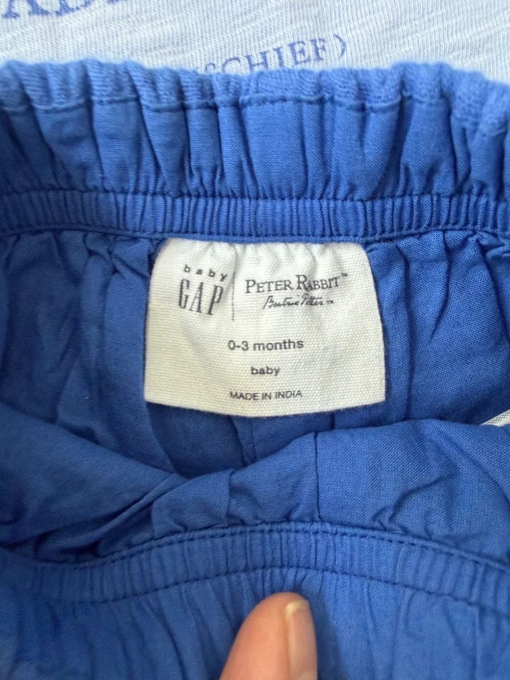BabyGap Peter Rabbit 2 Piece Set Tshirt and Shorts Set Blue Size 0-3 Months